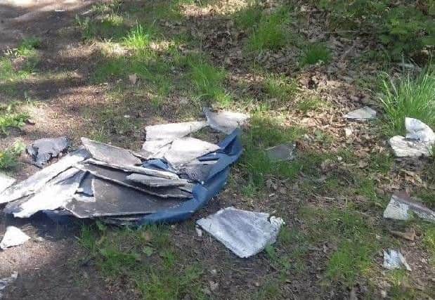 Asbestos was dumped at the side of a Worksop road