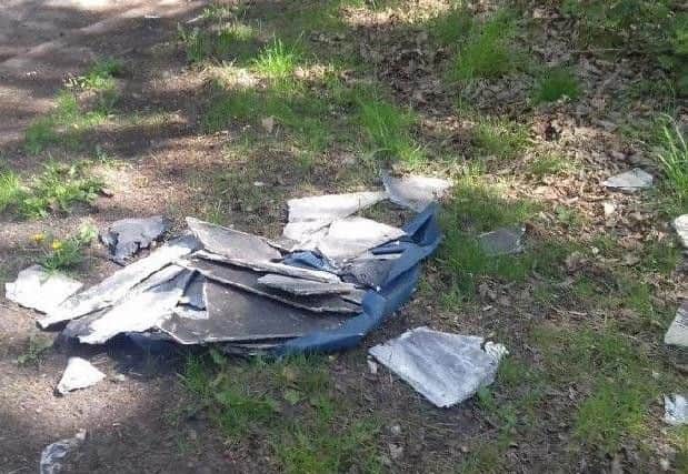 Asbestos was dumped at the side of the road