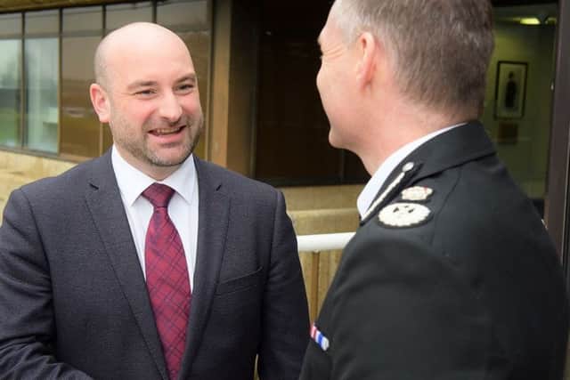 Marc Jones (left), Lincolnshire's police and crime commissioner, with Chief Constable Bill Skelly.