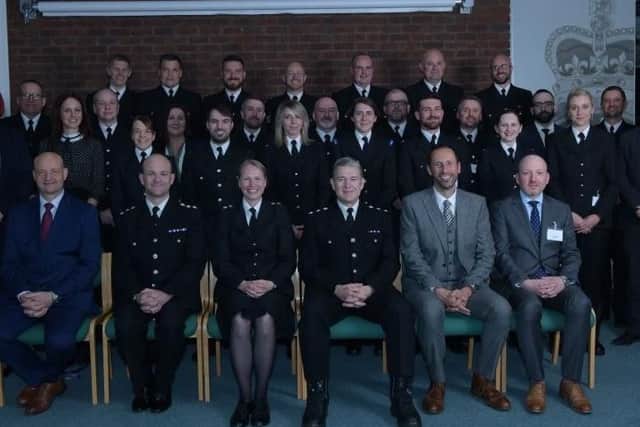 Police at the ceremony.
