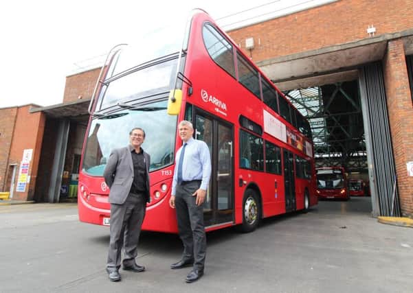 Carlos Vicente with Stephen Bond from Arriva London.