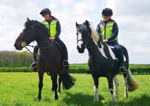 Solero and Darcy are the first horses to be taken out for a ride at Bransby Horses' new rehoming training site at Langworth.