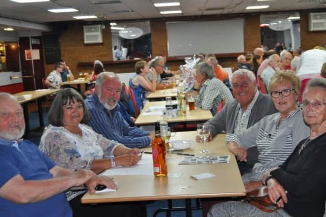 One of the tables at the fundraising quiz night at The Blues Club.