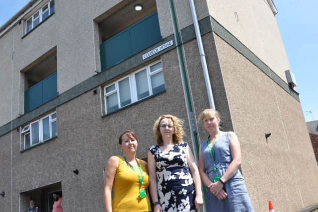 Jane Eagan, housing officer, Coun Julie Leigh, and Tammy Haywood, anti social behaviour officer
