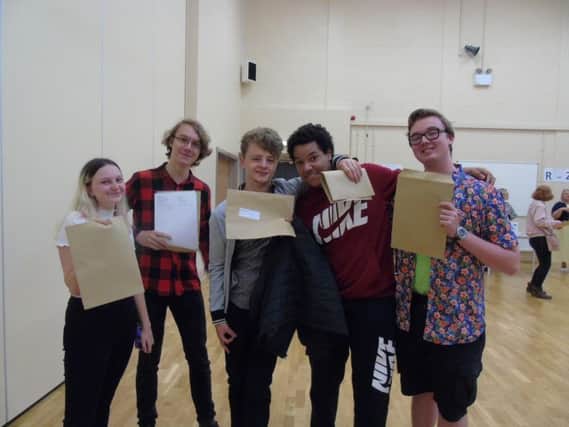 Students receiving their A-level results