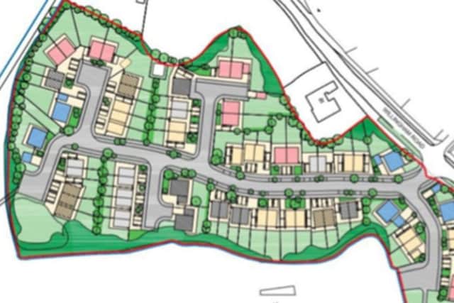 Site layout for the 60 new homes proposed for Willingham Road in Lea.