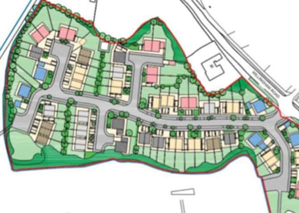 Site layout for the 60 new homes proposed for Willingham Road in Lea.