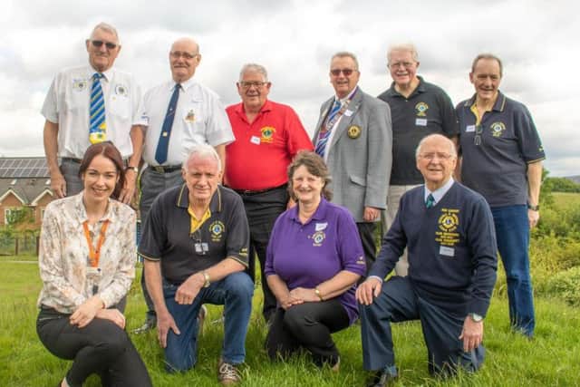 Back Row L - R LCIF District Coordinator Alan Doble, Lion Dave Knight, District Officer Tom Kelly, District Governor Clive Barwell, Zone Chairman Elect David Theyers, Lion David Drayson.
Front Row L - R Julie Booth, Lion David Jackson, Lion Gillian Carter & Immediate Past President, Ron Lindsay.