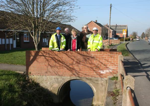 Ian Davies (drainage engineer for Bassetlaw Council), John Sowter (local resident affected by flooding), Coun Maynel Vessey (Walkeringham Parish Councillor), Coun Bob Fox (Walkeringham Parish Councillor and emergency planning officer), John Bowler (facilities manager for Bassetlaw Council)