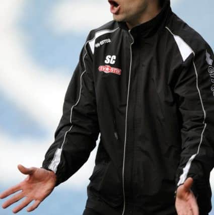 Senior Cup Final at Hillsborough....Worksop Town v Frickley Athletic....Worksop Manager Simon Clark