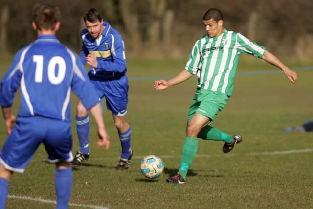 Action from Gainsborough Trinity v Rushton Sports