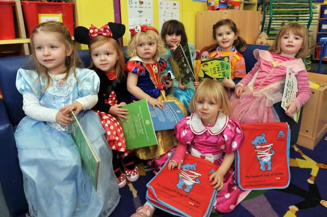 Children at Little Acorns Nursery celebrated World Book Day by dressing up as their favourite characters (w130313-4a)