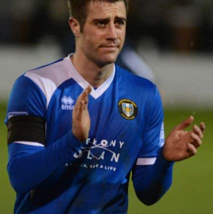 Gainsborough Trinity v Barrow AFC, FA Trophy Fourth Round.  Pictured is Gainsborough skipper Michael Leary.