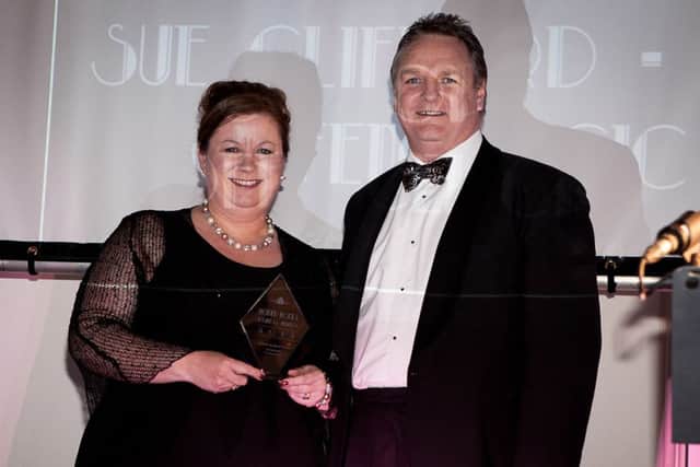 North Notts Business Awards 2013Business Person of the Year Award won by Sue Clifford of No Offence! CIC and presented by Councillor Keith Girling of sponsors Nottinghamshire County Council