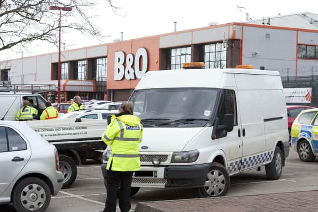 Nottinghamshire Poloice set up a checkpoint at B&Q, Babbage Way, Worksop on Wednesday in a bid to target metal thieves and those flouting road rules