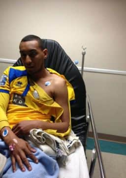 Shane Clarke tweeted this picture of his dislocated shoulder