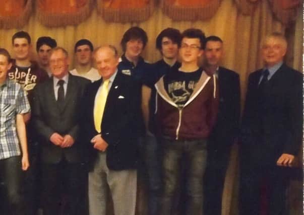Gainsborough and District Table Tennis League presentation night. Winners pictured with President Dave Green