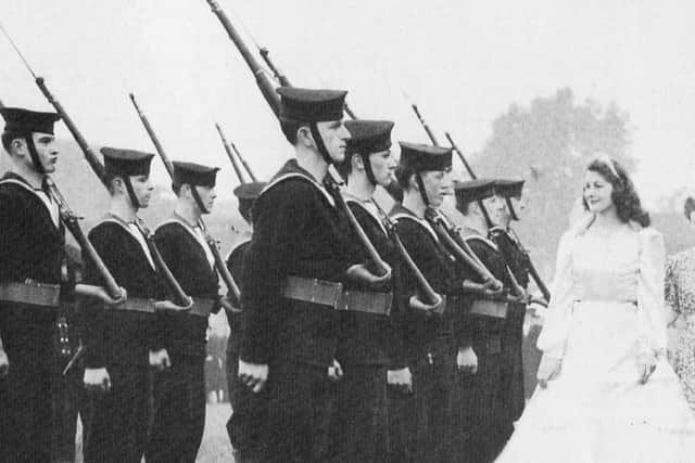 Worksop's Victory Queen inspects the guard of honour
