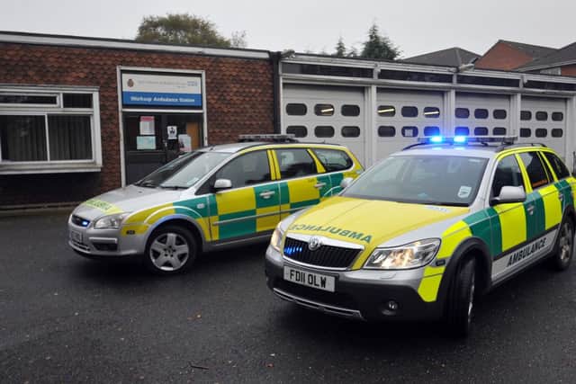 Fast Response vehicle outside Worksop Ambulance Station (w121023-11)