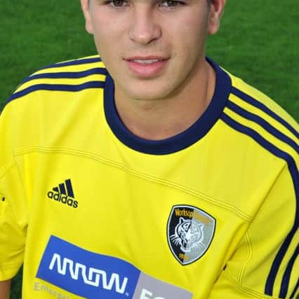 Worksop Town FC 2012, pictured is Josh Davies (w120817-4l)