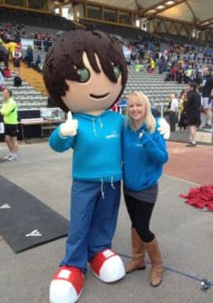 Safe@Last mascot with Doncaster Runaways education officer Tessa Weigh