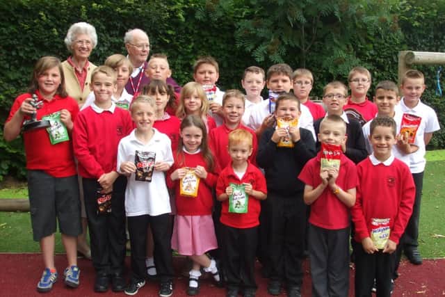 Redlands School juniors receive their awards from Mr & Mrs Fisher
