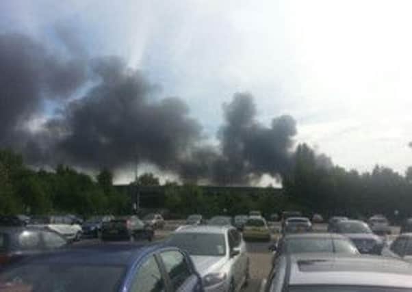 Smoke from the blaze in Sheffield pictured from Cineworld at 4.40pm on Sunday. Photo by Russell Freakley
