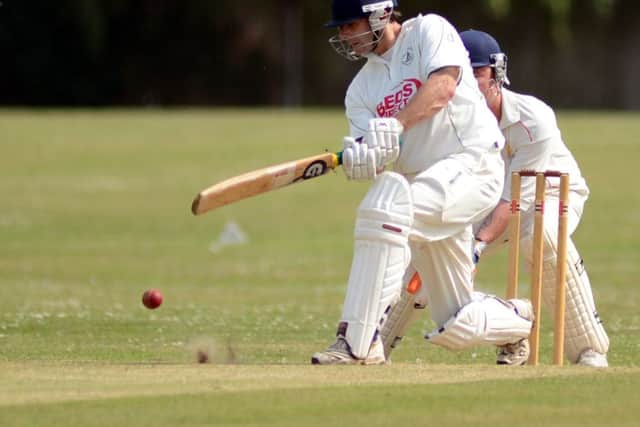 Lea Park v Teversal. Lea batsman Chris Needham G130714-9b