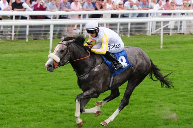 The Grey Gatsby ridden by Graham Lee wins the John Smith's Median Auction Stakes during the 2013 John Smith's Cup Meeting at York Racecourse, York. PRESS ASSOCIATION Photo. Picture date: Saturday July 13, 2013. See PA story RACING York. Photo credit should read: Anna Gowthorpe/PA Wire.