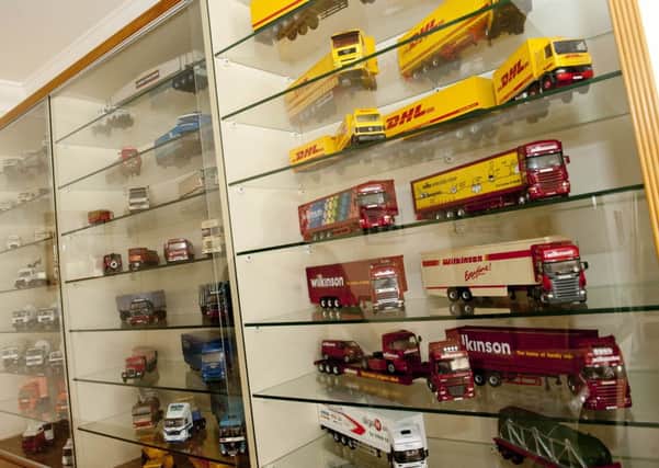Mick Stone with is display of Dinky Lorries
