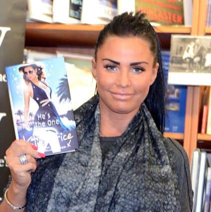 Katie Price at her book signing at Waterstones, in Doncaster's Frenchgate Centre.