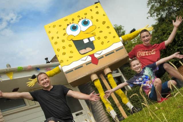 Todwick Scarecrows Competition 2013. Mark, Timothy and Christopher Haywood-Spongebob Squarecrow