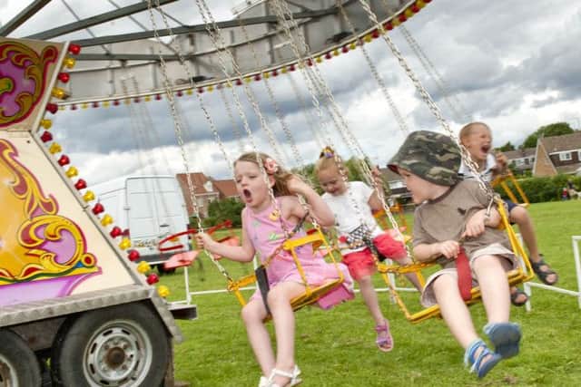 Having fun at Aston Carnival on Saturday were Joel and Jasmin Hill and friends Isla and Alfie Draper