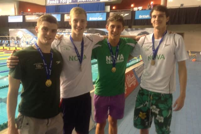 From left to right: Luke Howdle and Karl Morgan ( Nottingham), Ollie Hempsall ( Mansfield) and Matthew Watkinson (Bassetlaw).