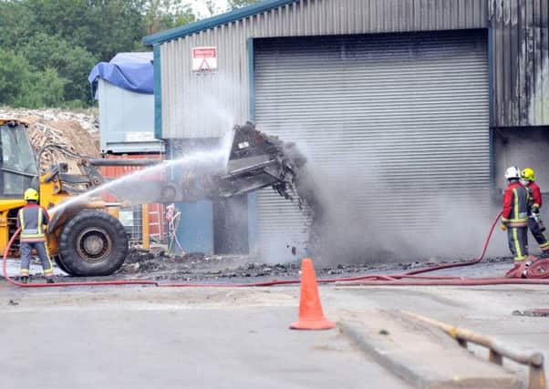 The fire service have returned to the fire at Worksop recycling centre (w130812-1b)