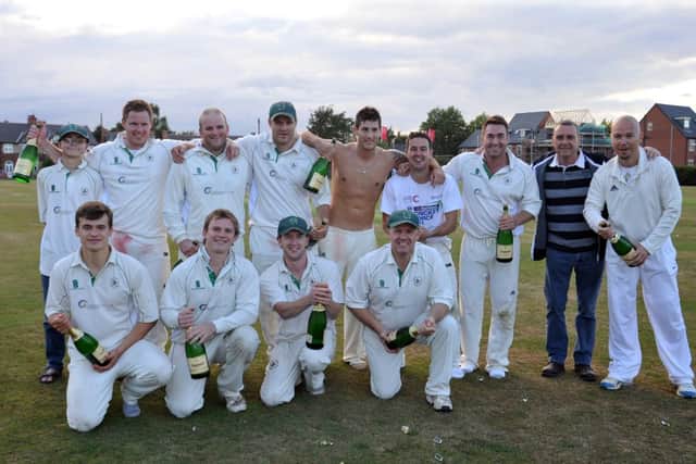 Ordsall Bridon v Retford. Ordsall celebrate becoming Bassetlaw Champions