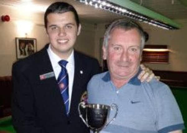 Snooker Secretary Antony Coupe with, right, Steve Tracey