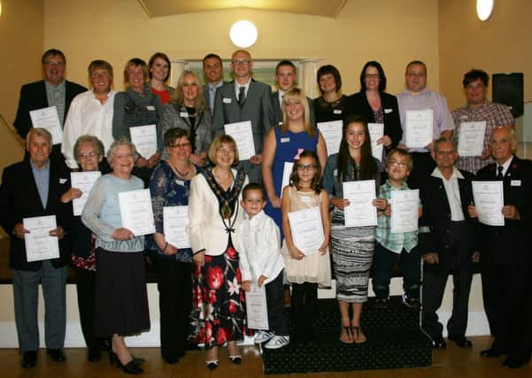 The Bassetlaw District Council Achievers' Awards. Chairman of Bassetlaw District Council Councillor Sybil Fielding presents the awards G131009-1k