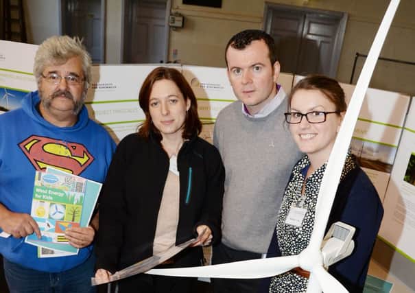 Partnerships for Renewables wind farm plans on display at the United Reformed Church in Gainsborough. Pictured are Tim Davies, Susannah Miller, Colm Ryan and Heather Jones G131011-5b