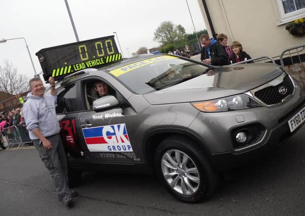 Tom Mclaren, sales manager of GK Kia, who are once again sponsoring the lead car