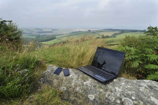 Rural broadband campaign photos, some with Nick Duquemin.