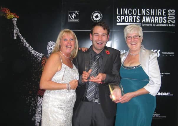 Lincs Sports Awards winners Karen Hunt, Andrew Elsham and Ann Bradshaw