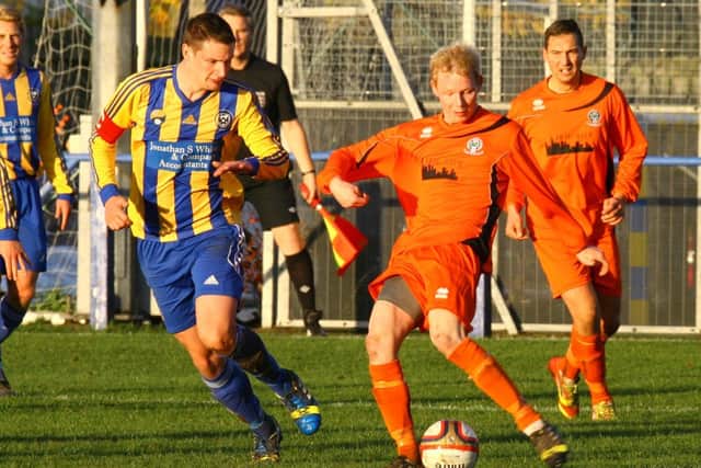 Garforth Town 2-2 Retford United
9th November 2013
Toolstation NCEL Premier Division
Craig Aspinall in action for Retford United.
Football images from Garforth Town v Retford United, Toolstation NCEL Premier Division, Wheatley Park Stadium, Cedar Ridge, Garforth, Leeds, England, UK, GBR. 9 November 2013. Image copyright Jon Knight Freelance Photography. No images may be reproduced without prior permission.
