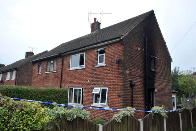 The scene of a fire on Manor Road, Dinnington