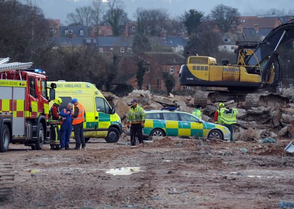 Former Seafields Site, Eastgate, Worksop.  Accident on construction site.