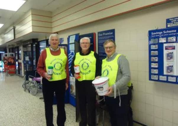 Members of Worksop Rotary handed out flyers explaining where donations were made from the 2012 collection