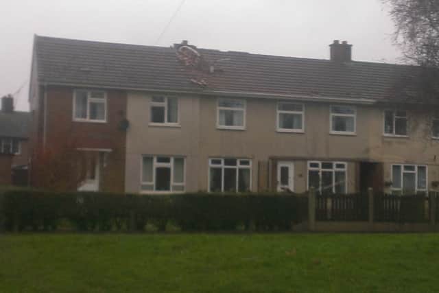 One house which was damaged badly by the storm