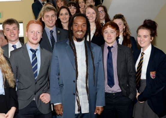 Poet Benjamin Zephaniah opened the new Teaching Block and Sports Hall at Queen Elizabeth's High School in Gainsborough