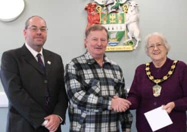 Patrick Warner (left), Tony Ella and Coun Irmgard Parrott