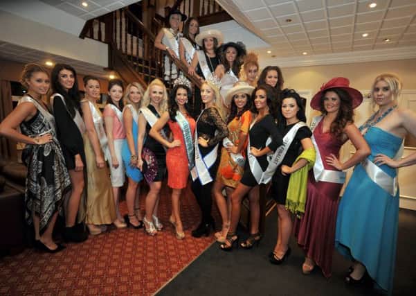Charity Chicks fashion show in aid of Safe@Last, pictured are finalists of Miss South Yorkshire 2014 before they hit the catwalk
(NWGU-06-02-14 RA 5)